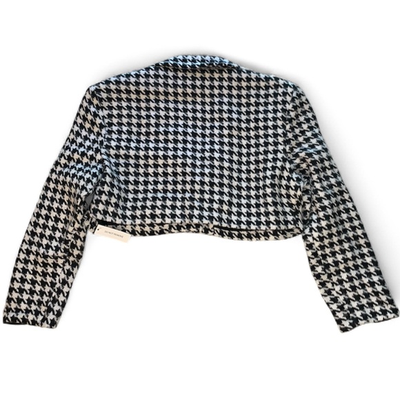 For Love and Lemons Bonnie Cropped Black and White Houndstooth Blazer - Picture 5 of 12